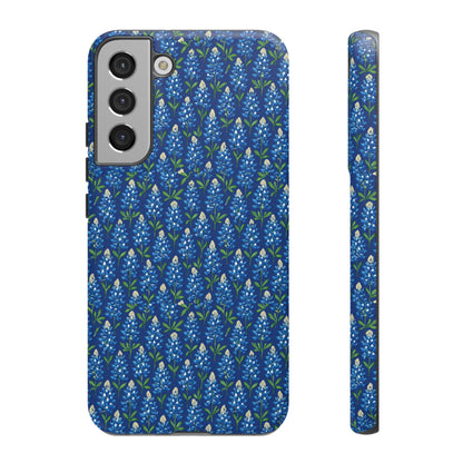 Phone Case, Texas Bluebonnet Tough Case, Navy Floral Phone Cover, Protective iPhone Case, Samsung Galaxy Case, Texas Wildflower Gift