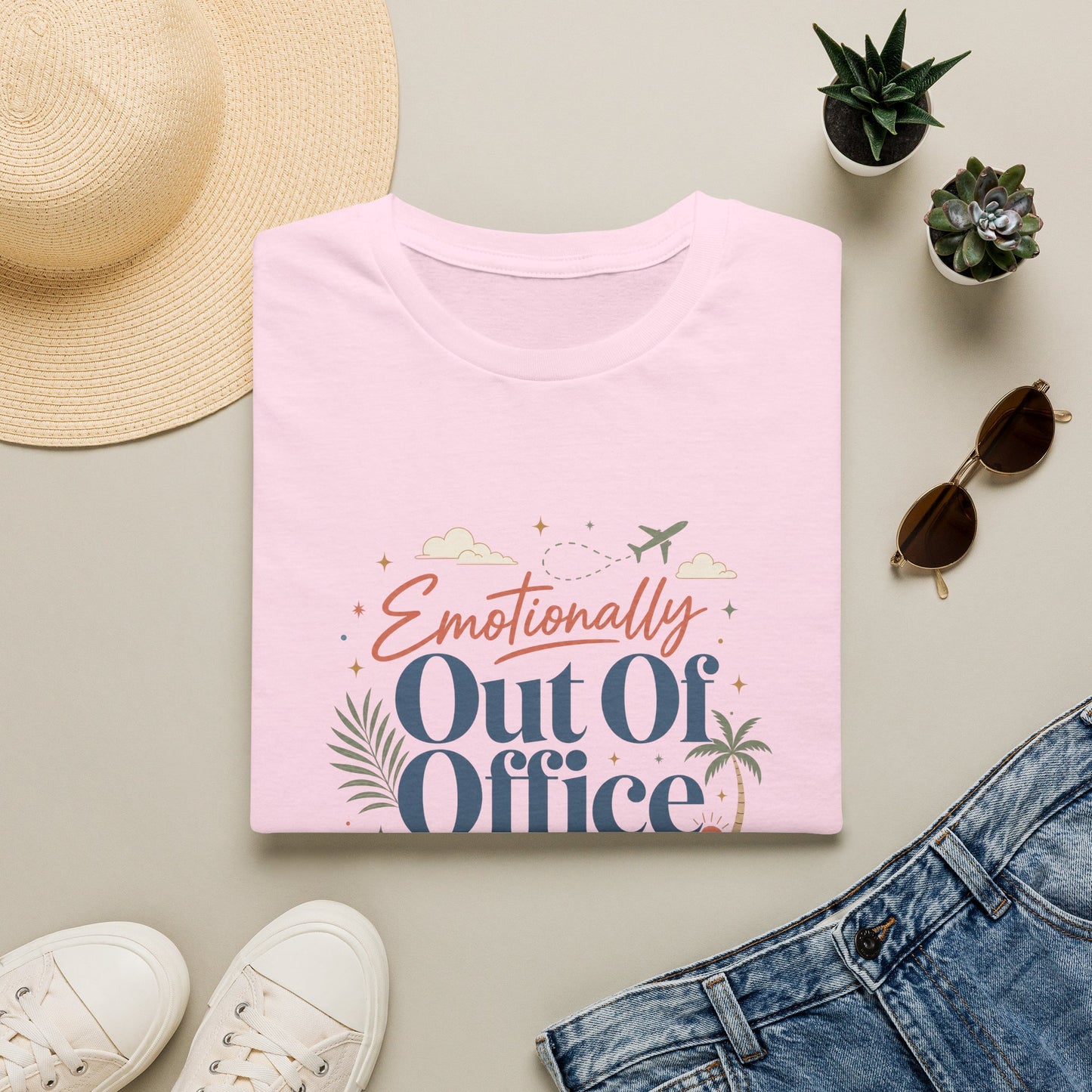 Emotionally Out Of Office T-Shirt | Vacation Palm Beach Design