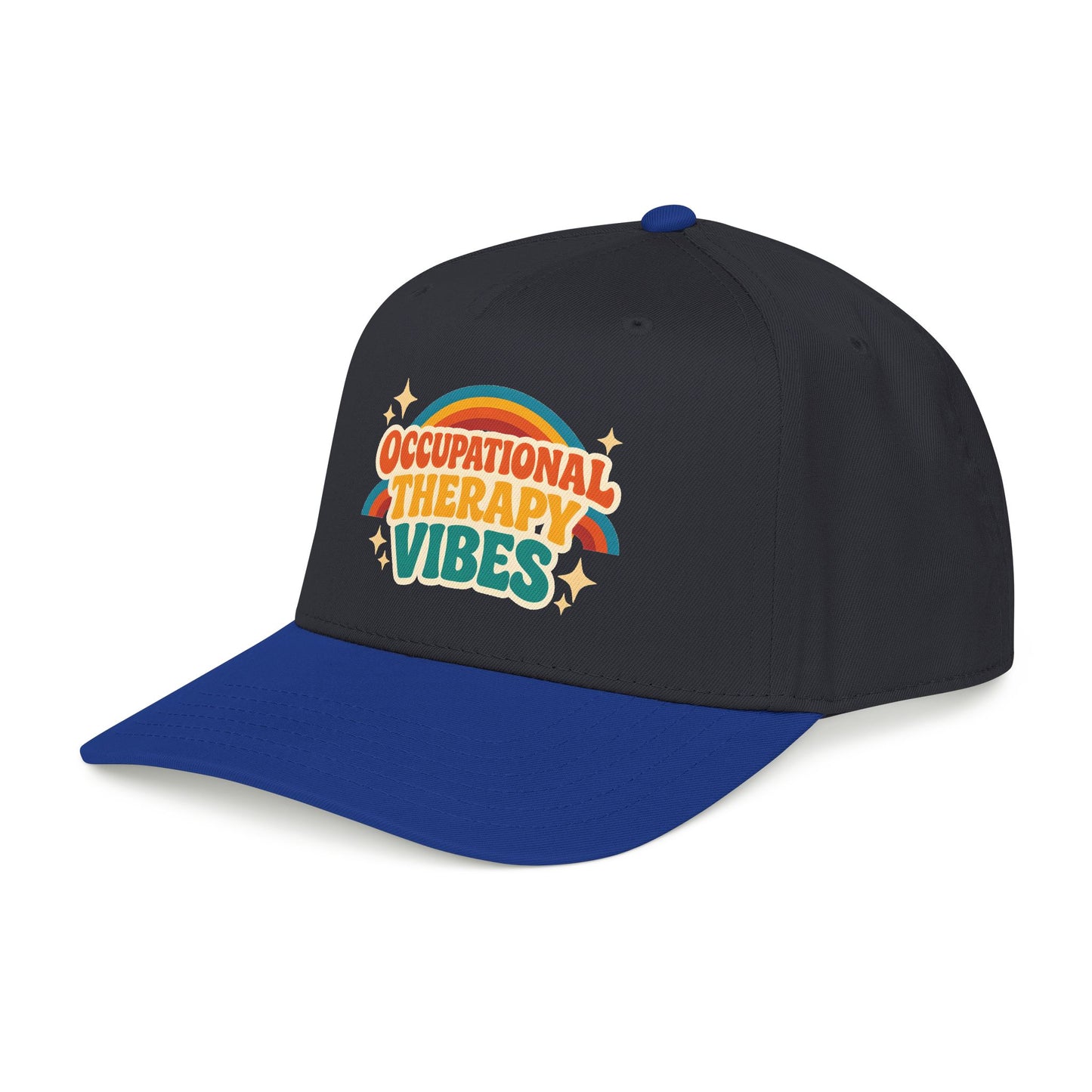 Occupational Therapy Vibes Cap | Retro Rainbow Mid Profile Baseball Cap