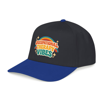 Occupational Therapy Vibes Cap | Retro Rainbow Mid Profile Baseball Cap