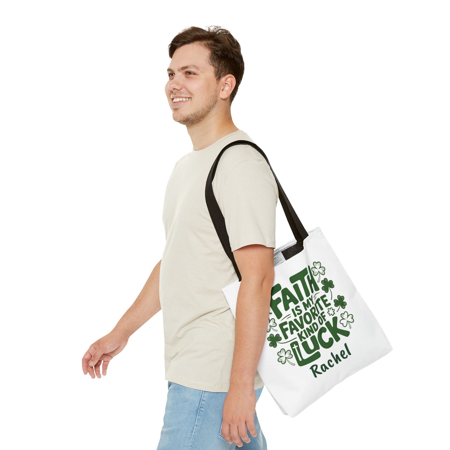 Faith Is My Favorite Kind Of Luck Tote | St. Patrick Shamrock Tote