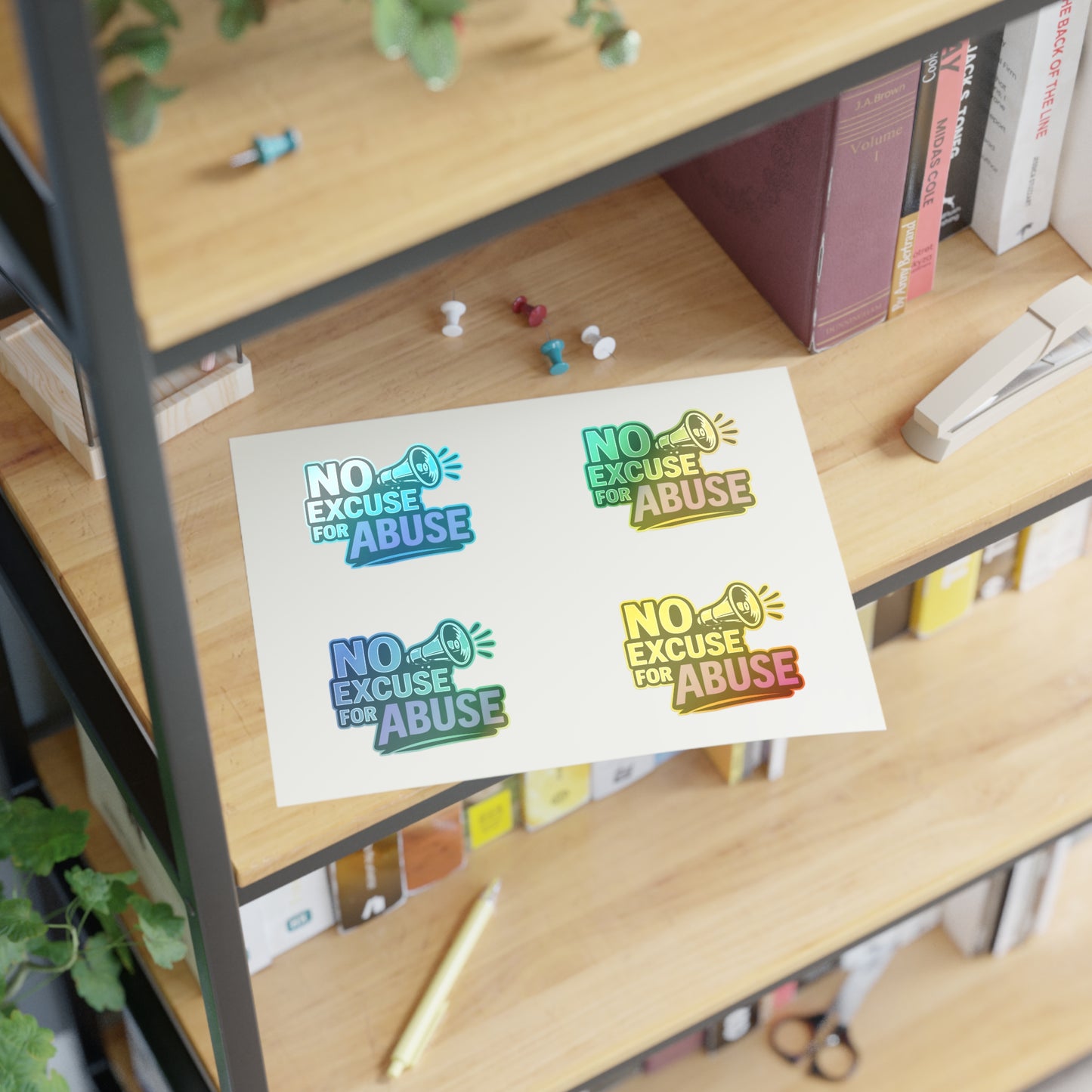 Empowerment Sticker Sheets - No Excuse for Abuse | Protest Stickers, Advocacy Decor, Gift for Social Activists, Awareness Campaigns