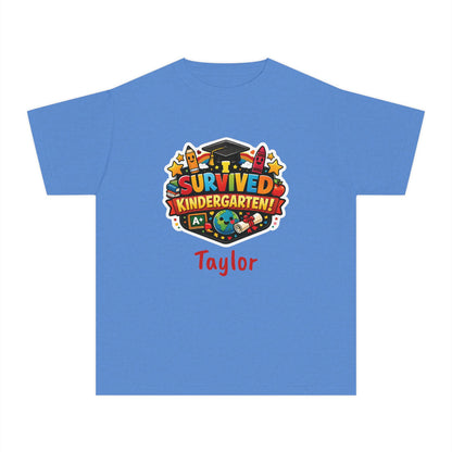 I Survived Kindergarten T-shirt | Kids Graduation Tee, Personalized Name Option