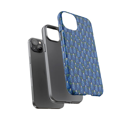 Phone Case, Texas Bluebonnet Tough Case, Navy Floral Phone Cover, Protective iPhone Case, Samsung Galaxy Case, Texas Wildflower Gift