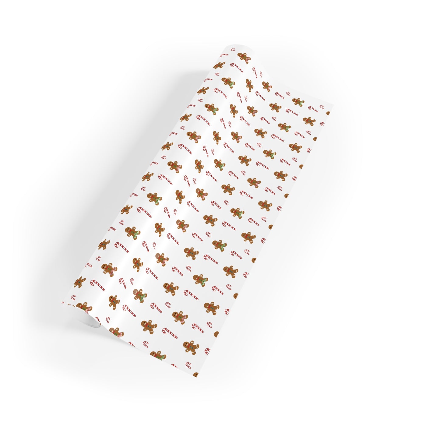 Gingerbread Cookie Pattern Gift Wrapping Paper Roll | Christmas Holiday Wrap
