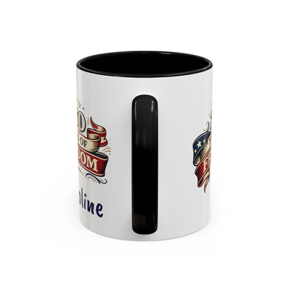 250 Years of Freedom Coffee Mug | Personalized Name - America 250th Anniversary, Semiquincentennial, Patriotic Gift, Heritage Celebration