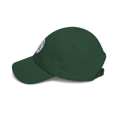 Blessed & Lake Bound Dad Cap | Embroidered Circle Logo, White Baseball Hat