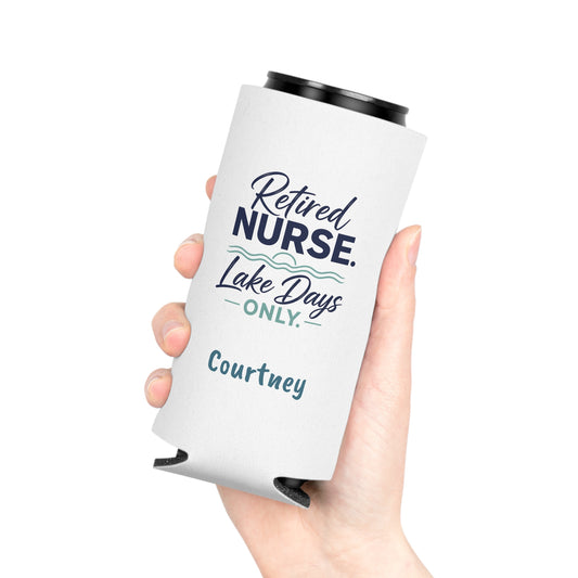 Retired Nurse Lake Days Can Cooler | Personalized