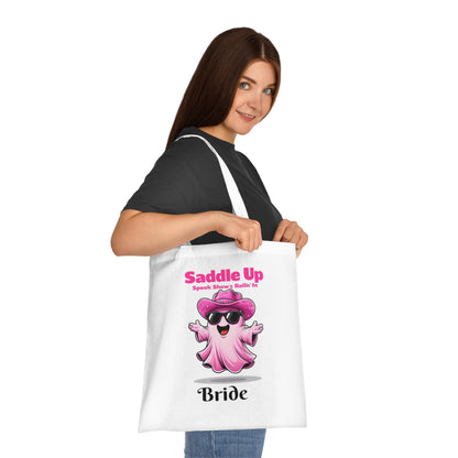 Bride's Ghostly Cotton Tote, Perfect for Bachelorette Parties, Bridal Showers, Halloween, Wedding Planning, Eco-Friendly Tote Bag