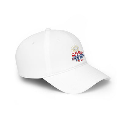 Blessed Unbothered Free cross baseball cap | Christian Hat patriotic design