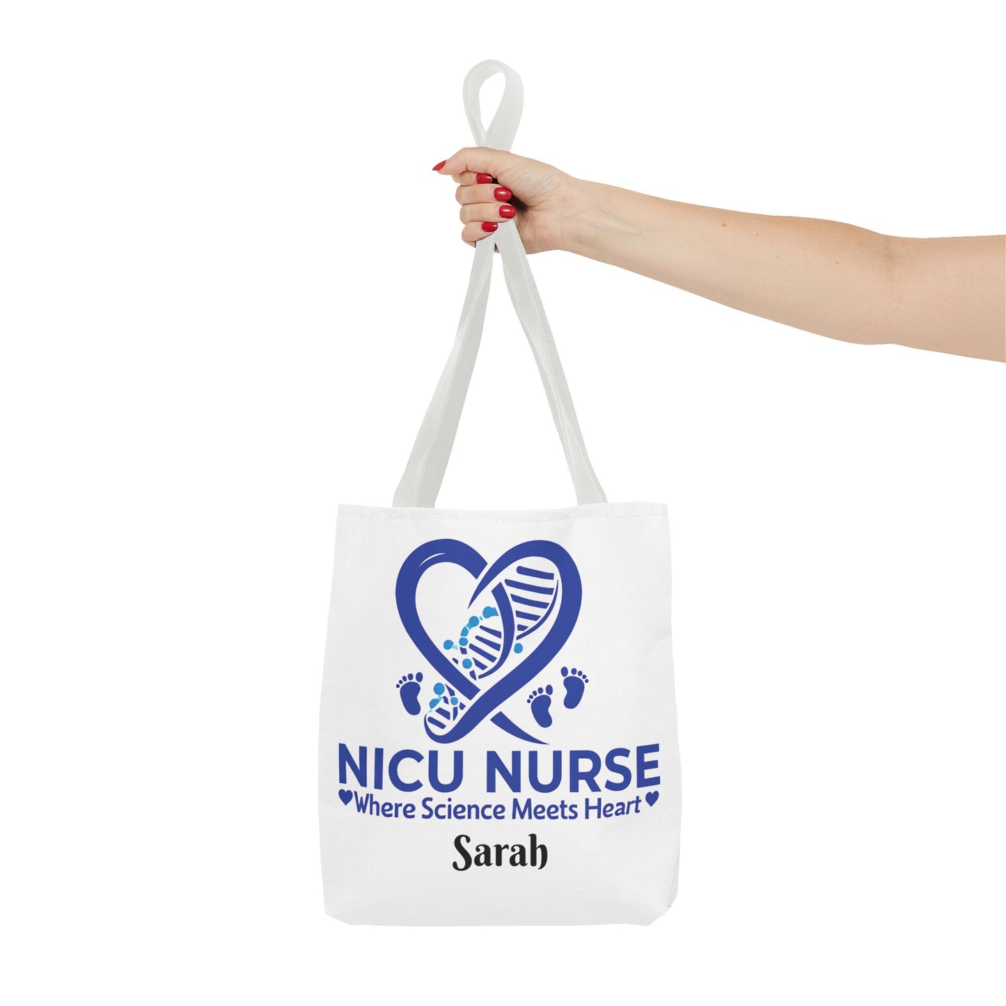 NICU Nurse Tote Bag, Science Meets Heart Bag, Gift for Nurses, Healthcare Tote, Personalized Nurse Gift