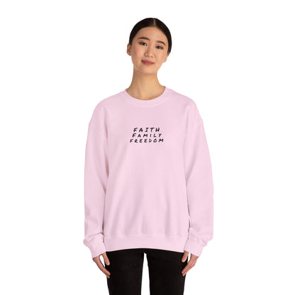 Faith Family Freedom Sweatshirt, Christian Sweatshirt, Religious Apparel, Inspirational Jumper, Religious Gift for Him/Her, Cozy Sweatshirt