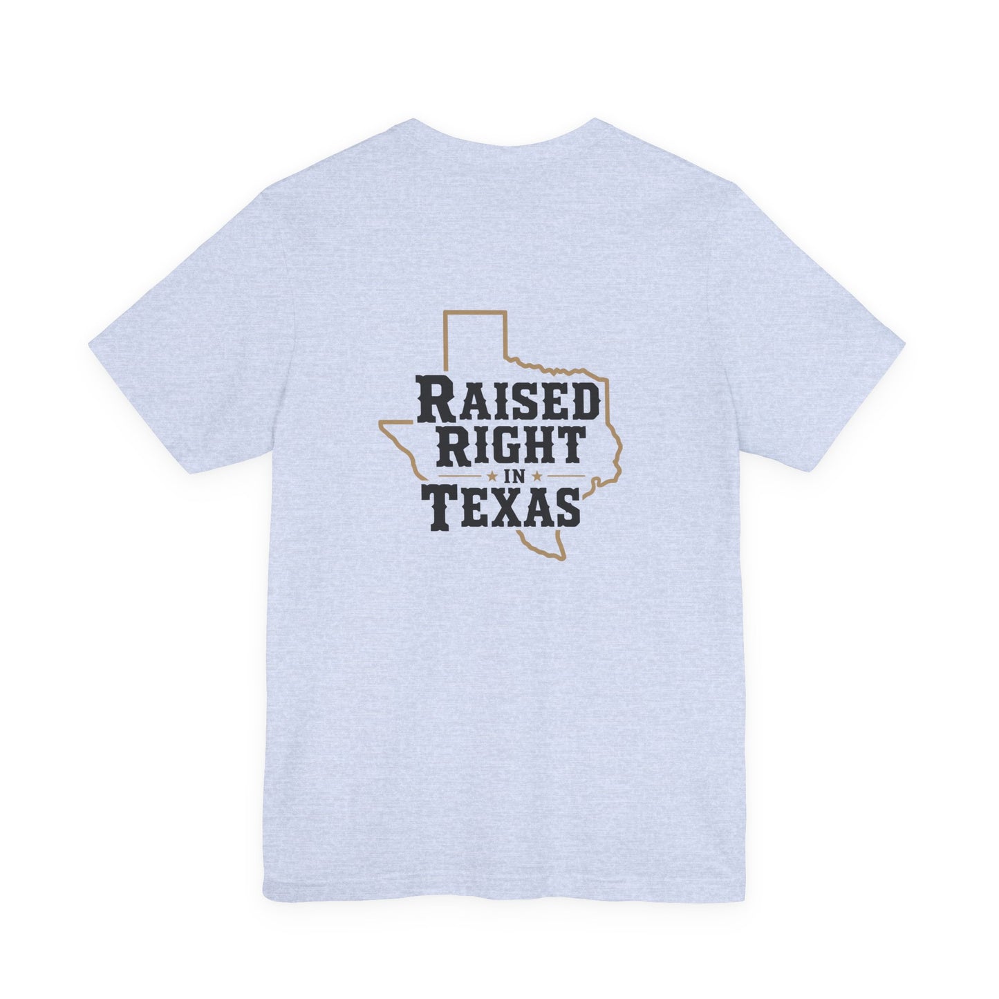 Raised Right in Texas T-Shirt | Texas Outline, Typographic Western Design