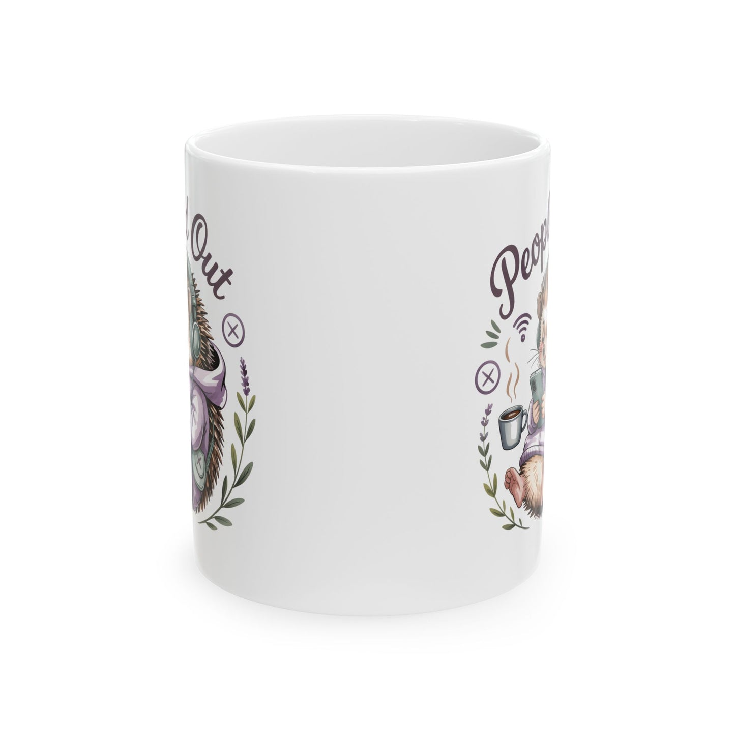 Tea Drinking Hedgehog Mug | Ceramic Coffee Cup 11oz 15oz