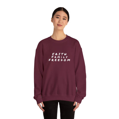 Faith Family Freedom Sweatshirt, Religious Pullover Jumper, Christian Crewneck, Inspirational Sweatshirt, Unisex Religious Shirt, Faith