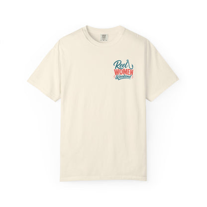 Reel Women Weekend T-shirt | Fishing Hook Typography Tee