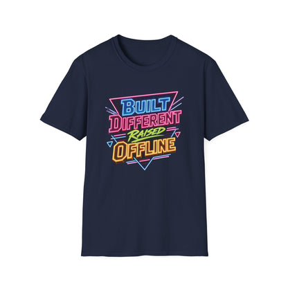 Built Different Raised Offline T-Shirt | Retro 80s Neon Graphic Tee