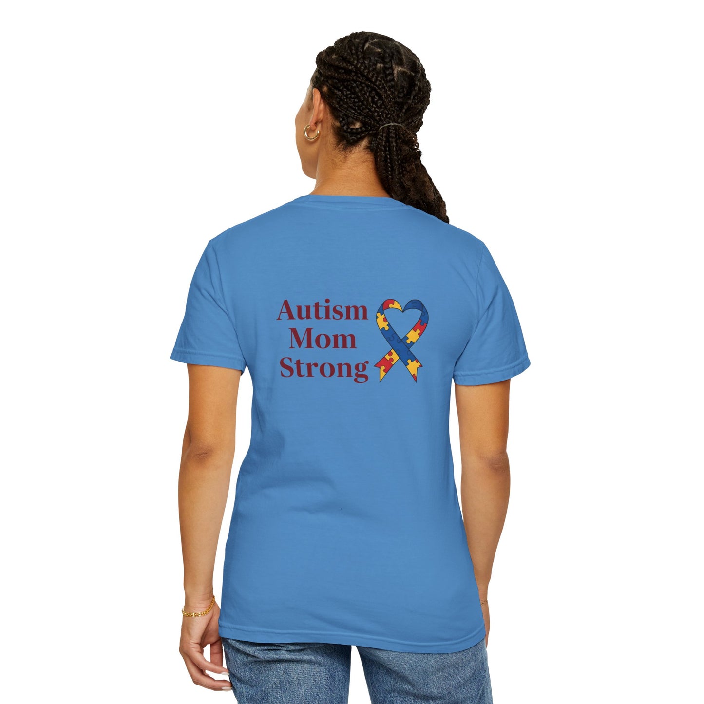 Autism Mom Strong T-shirt | Autism Awareness Puzzle Ribbon
