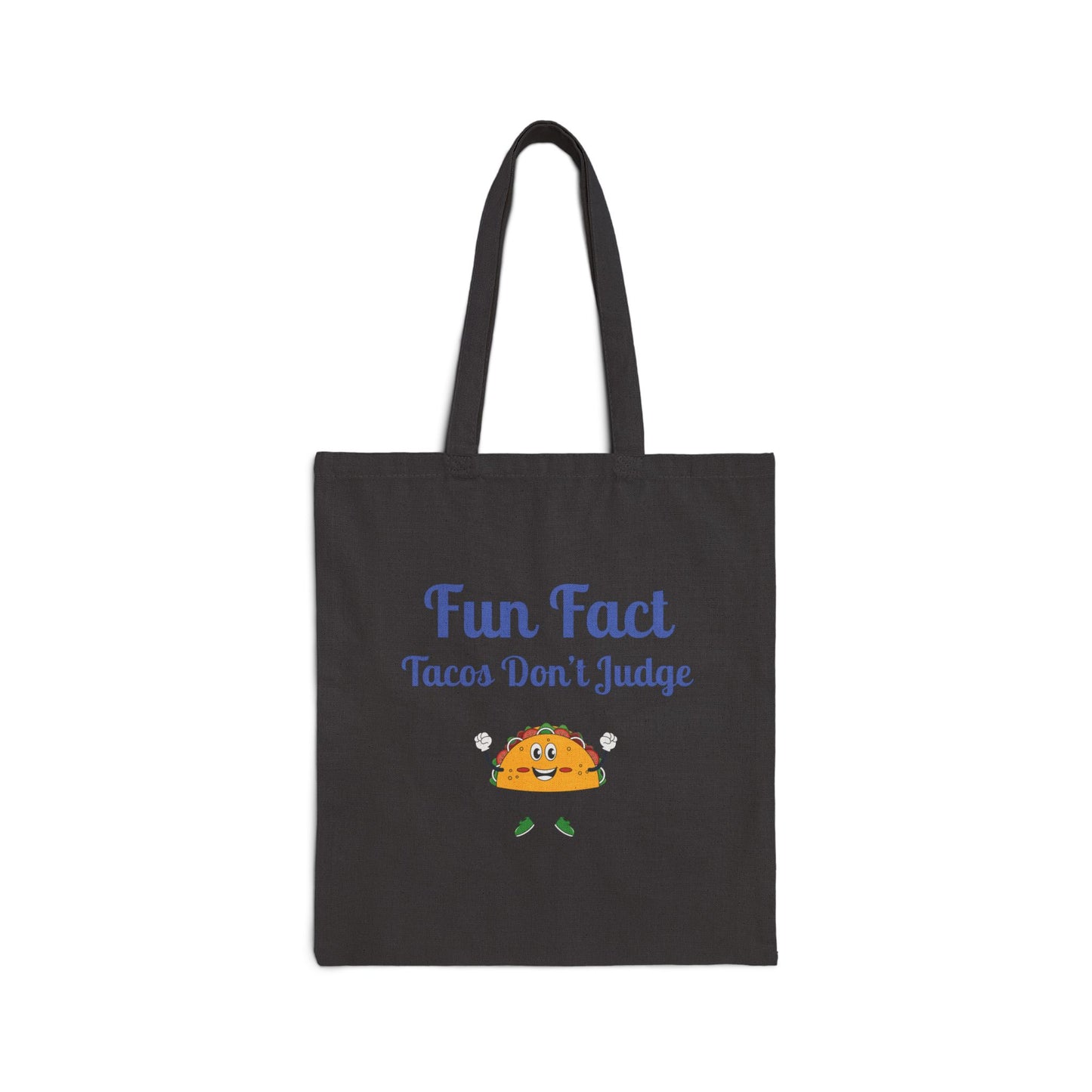 Fun Taco Fact Cotton Canvas Tote Bag | Humorous Grocery Bag, Eco-Friendly Tote, Gift for Food Lovers, Kitchen Humor