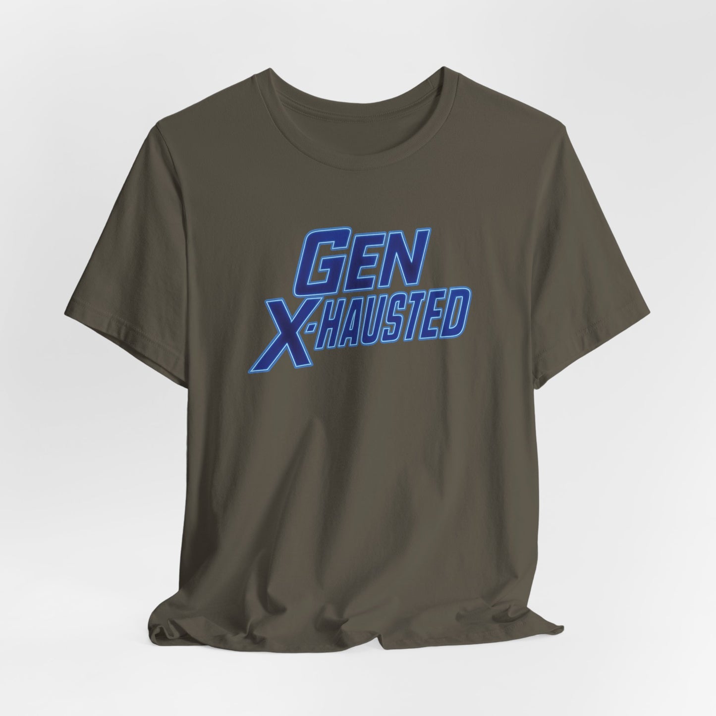 Gen X-Hausted Unisex Tee - Retro Humor Tee, Gift for Gen X, Casual Wear, Trendy Graphic Shirt, Unique Meme Apparel