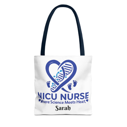 NICU Nurse Tote Bag, Science Meets Heart Bag, Gift for Nurses, Healthcare Tote, Personalized Nurse Gift