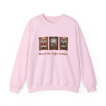 Coffee Soldier Nutcracker Crewneck Sweatshirt | March On, Coffee Soldier!