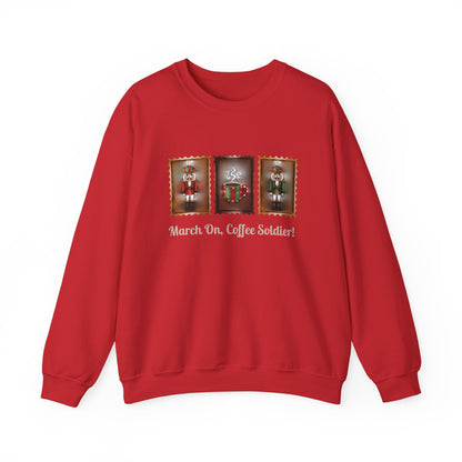 Coffee Soldier Nutcracker Crewneck Sweatshirt | March On, Coffee Soldier!