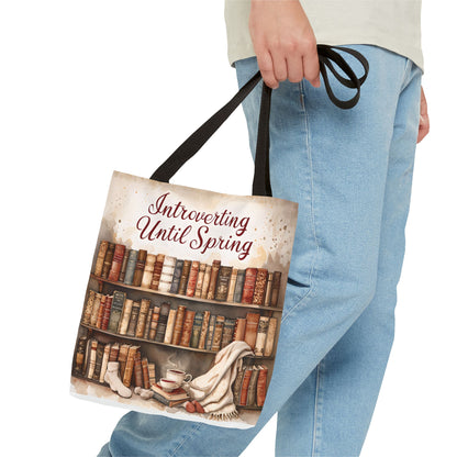 Introvert Tote Bag - Book Lover's Accessory, Everyday Use, Literary Gift, Spring Vibes, Book Club Essentials