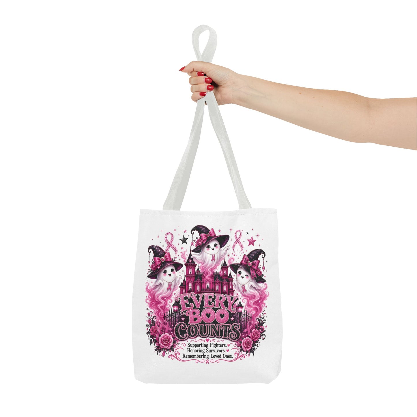 Every Boo Counts Tote Bag | Breast Cancer Awareness Ghosts