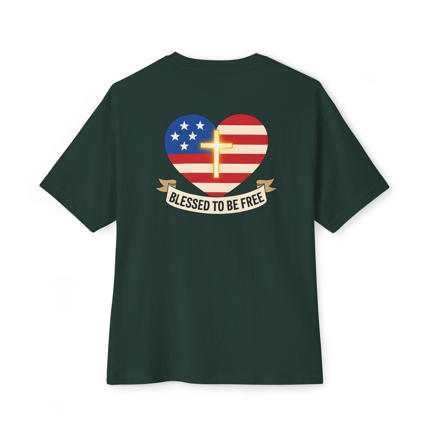 Freedom & Faith Unisex Oversized Tee, Summer Vibes Tee, Casual Gift, Patriotic Apparel, Faith-Based Outfit