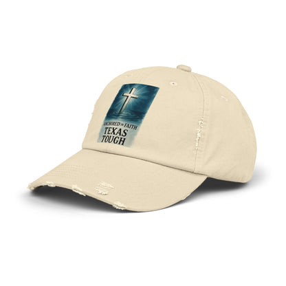 Cap, Anchored in Faith Texas Tough Distressed Hat, Unisex Baseball Cap, Texas Strength Tragedy Gift, Faithful Gift, Inspirational Headwear,