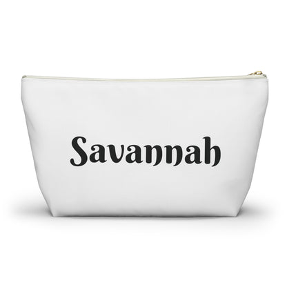 Bride Squad Accessory Pouch, Personalized Bridesmaid Makeup Bag | Floral Wreath Design