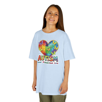 Autism Puzzle Heart Kids Tee | Accept Understand Love