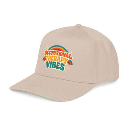 Occupational Therapy Vibes Cap | Retro Rainbow Mid Profile Baseball Cap