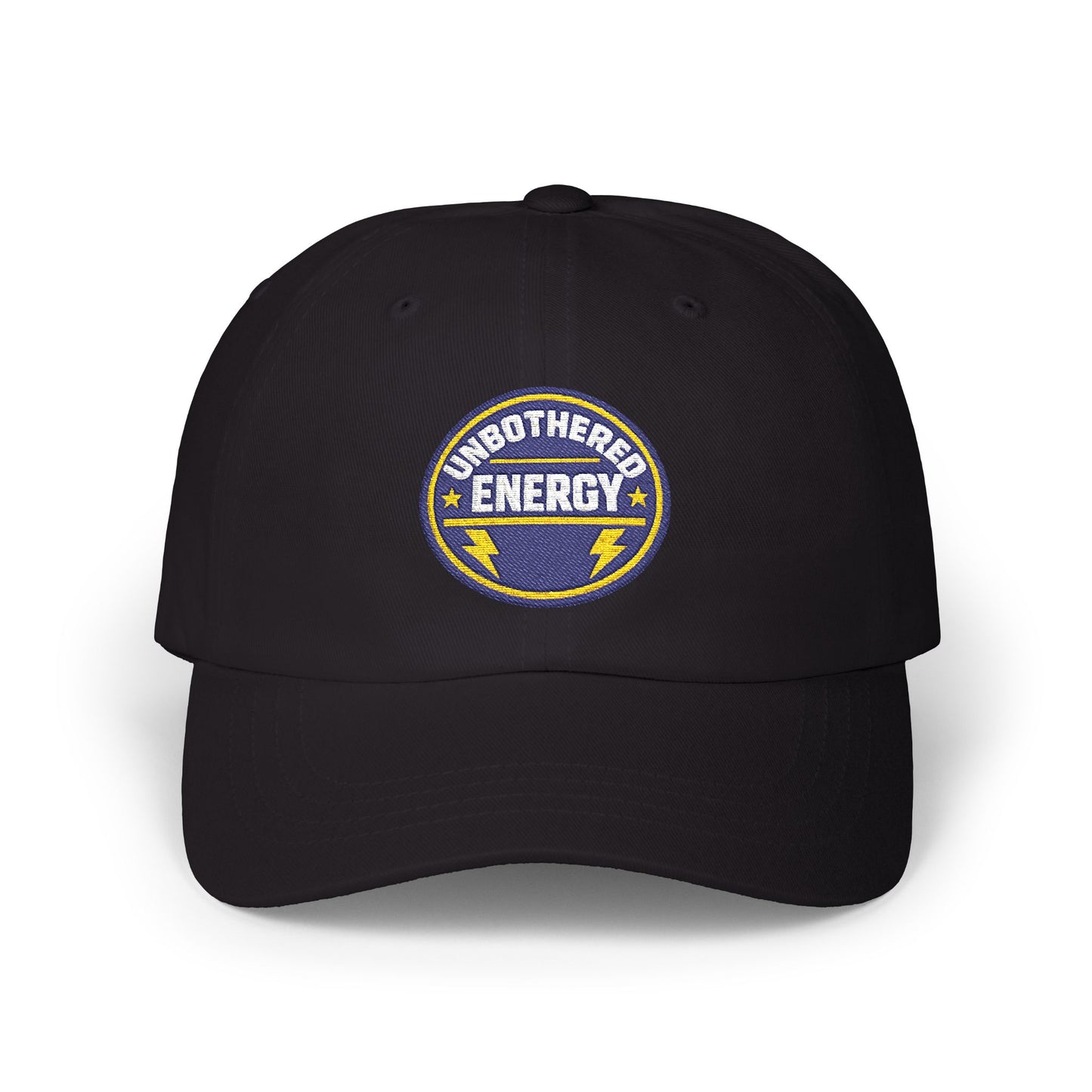 Unbothered Energy embroidered patch Classic Dad Cap | Lightning Bolt Dad Hat