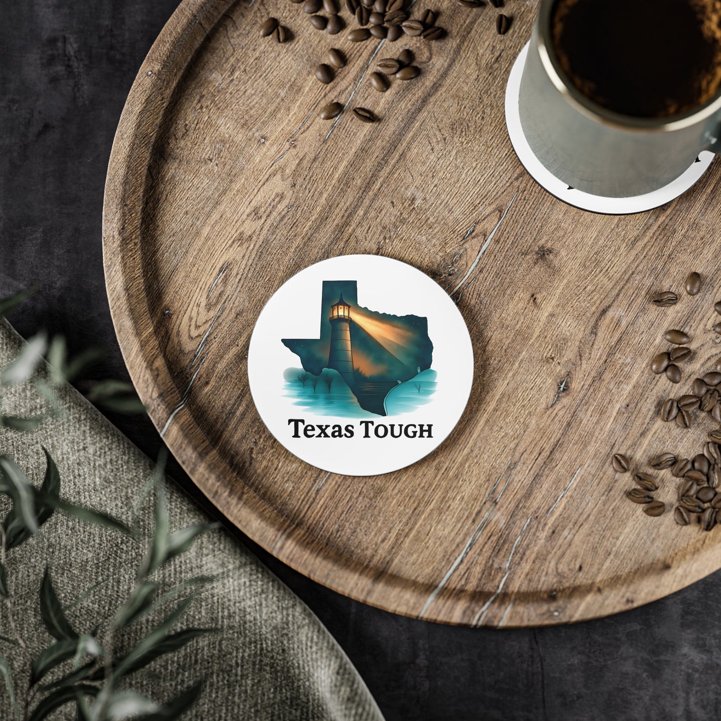 Coasters, Texas Tough Lighthouse Design, Disaster Relief Coaster Set, Lone Star State Decor, Resilient Texas Drink Coasters, Coastal Home