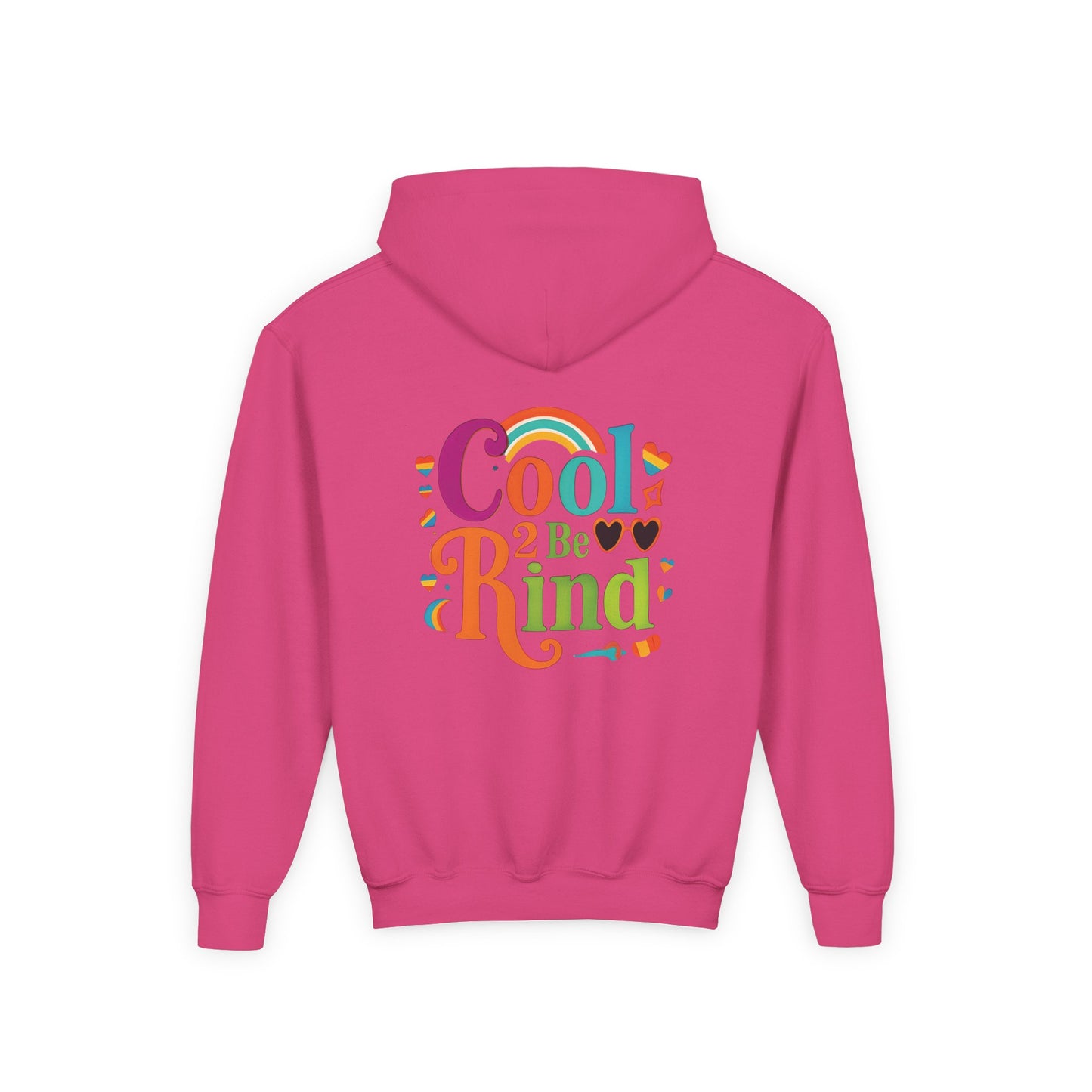 Cool 2 Be Kind Hoodie | Youth Hooded Sweatshirt, Colorful Rainbow Kindness Design