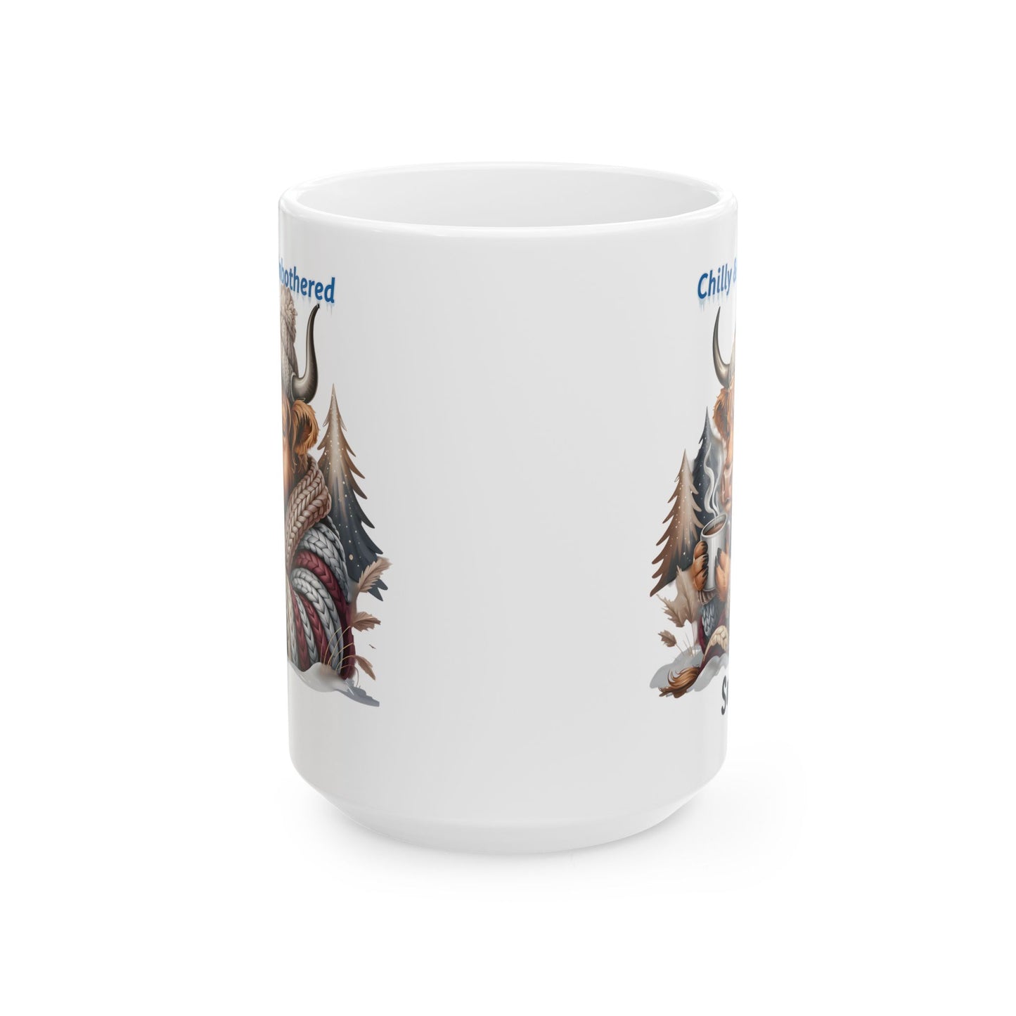 Chilly & Unbothered Highland Cow Mug | Ceramic Coffee Tea Cup
