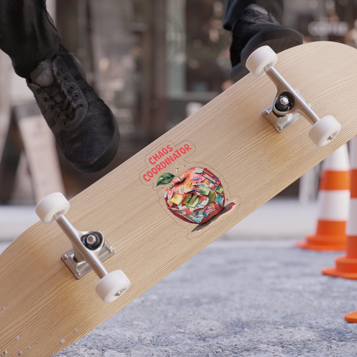 Chaos Coordinator Die-Cut Outdoor Sticker - Fun Apple Design for Organizers, Journals, Laptops, Water Bottles, Gifts, Teacher Gift