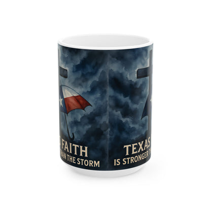 Texas Faith Ceramic Mug, Religious Coffee Cup, 11oz Christian Tea Mug, Scripture Verse Drinkware, Inspirational Quote Mug, Devotional Gift