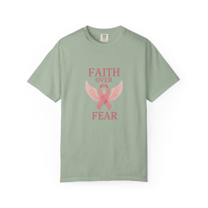 Faith Over Fear Unisex T-Shirt, Inspirational Shirt, Breast Cancer Awareness Tee, Gift for Support, Everyday Casual Wear