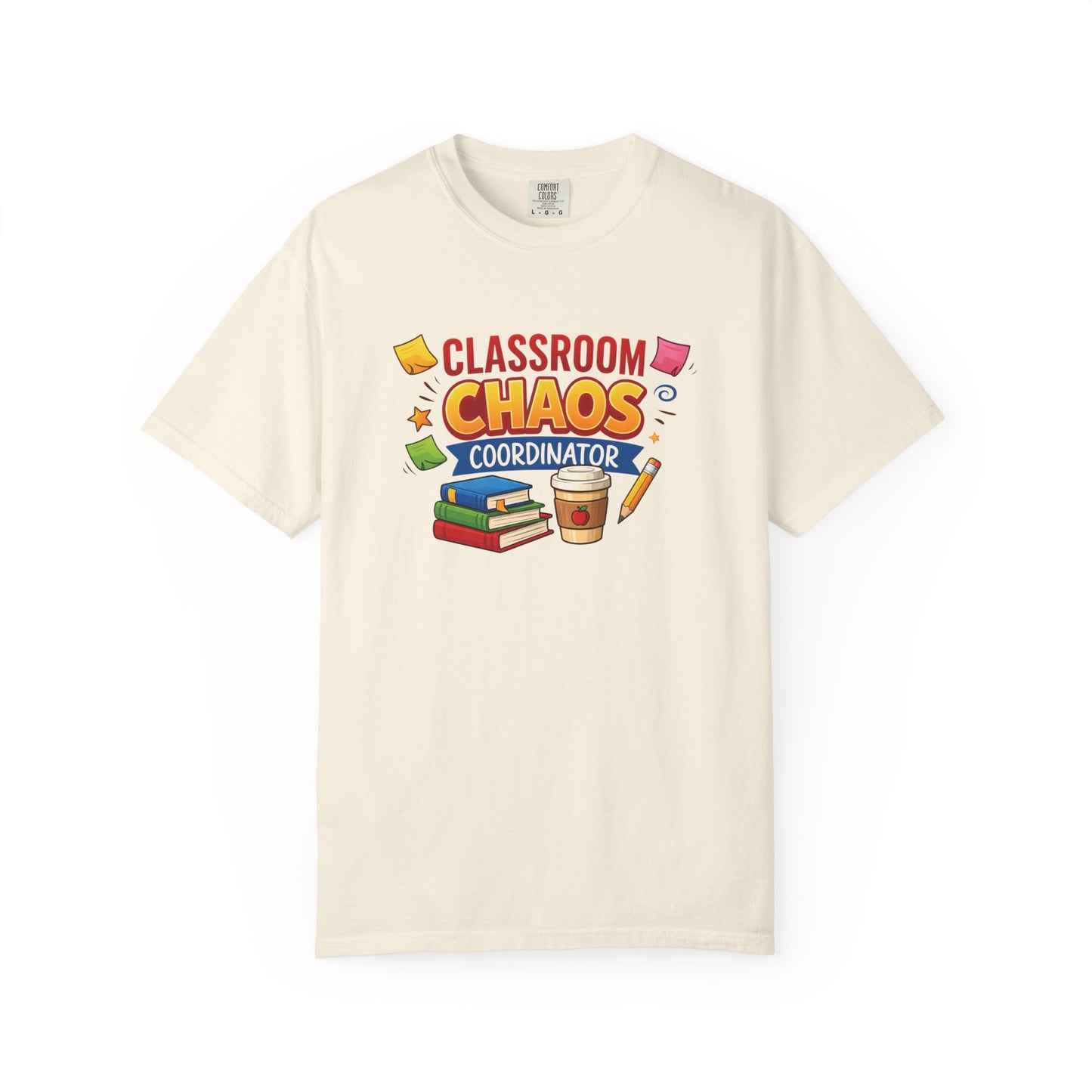 Classroom Chaos Coordinator T-shirt | Teacher Coffee Books Pencil