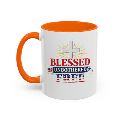 Blessed Unbothered Free, Coffee Mug | Accent Coffee Mug