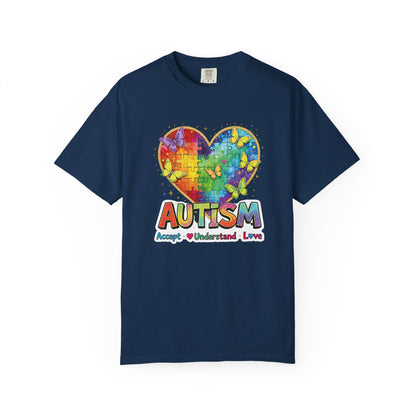 Autism Puzzle Heart T-shirt | Accept Understand Love