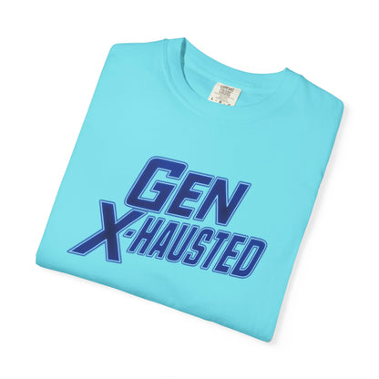 Gen X-Hausted Unisex T-shirt, Forgot Again Found Out Funny Tee, Gen X Humor Gift, Retro 80s 90s Shirt, Vintage Style Clothing
