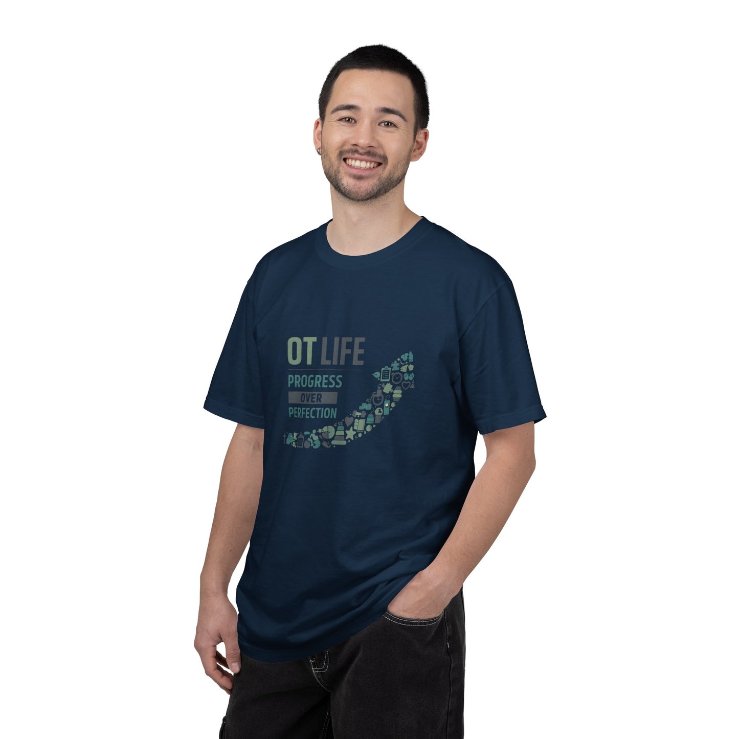 OT Life Progress Over Perfection T-Shirt | Occupational Therapy Arrow Design