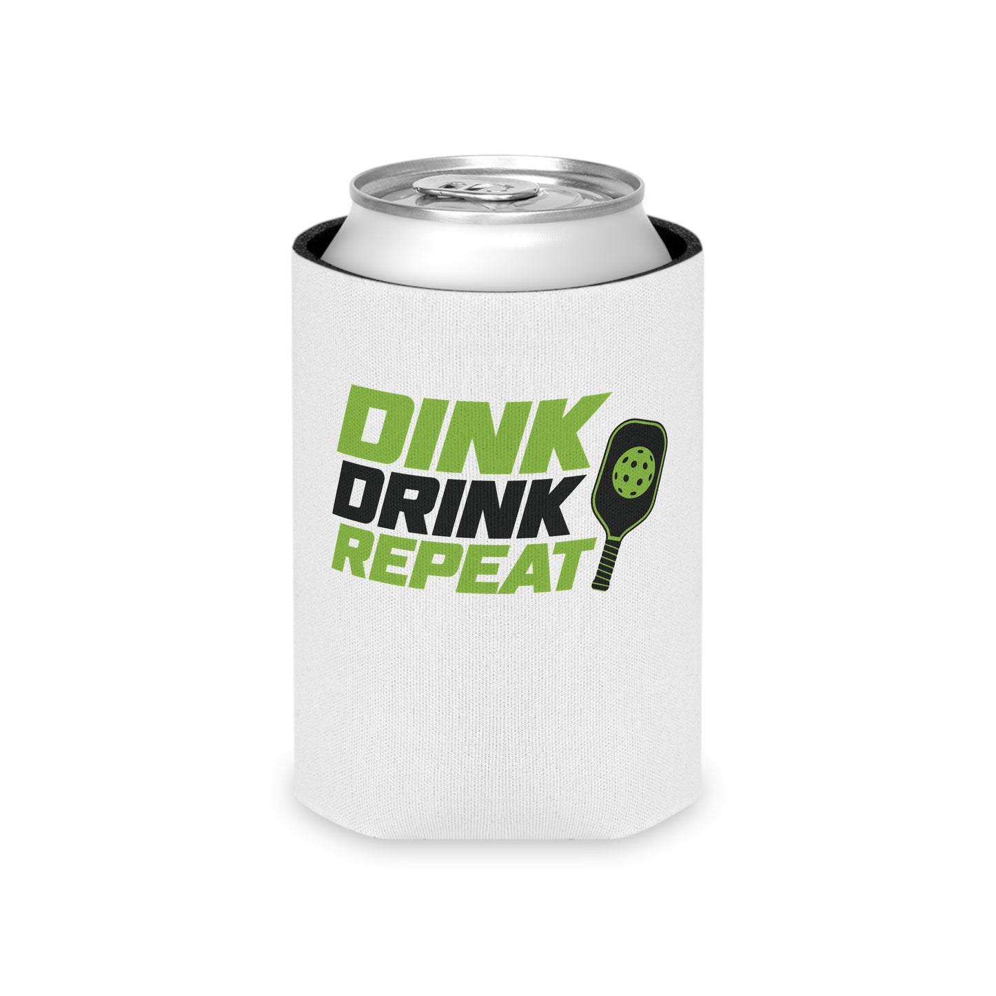 Dink Drink Repeat Can Cooler | Pickleball Paddle Graphic, Personalized Option