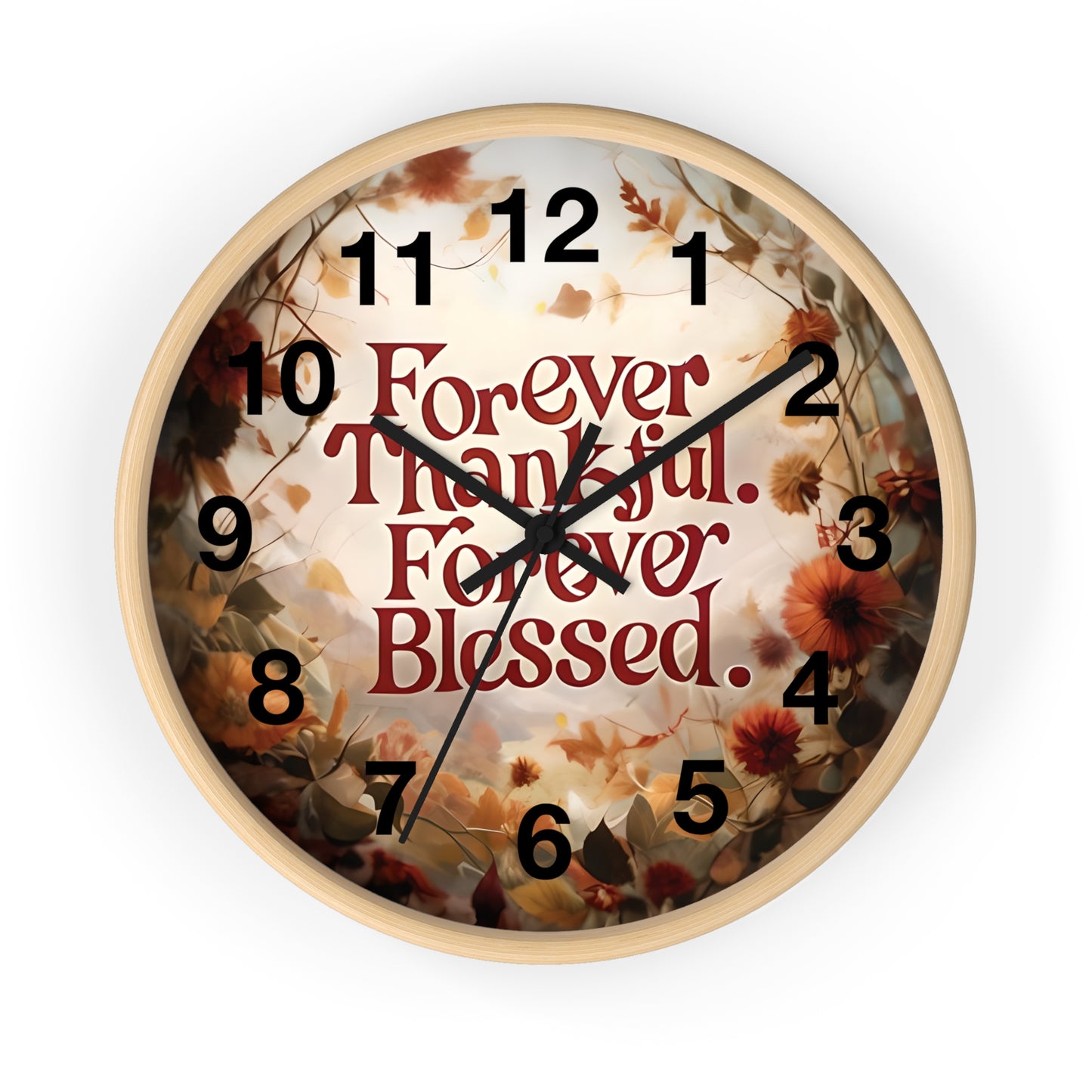 Forever Thankful Forever Blessed Wall Clock, Thankful Wall Decor, Blessed Home Decor, Religious Clock, Inspirational Gift