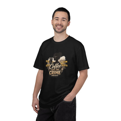 Coffee Kids and Crime Podcast Mom T-Shirt | Coffee Mug Silhouette Tee