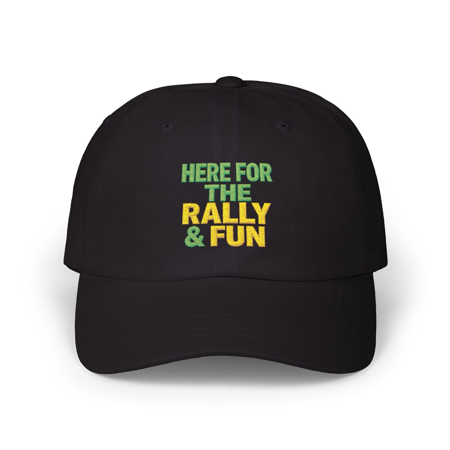 Here For The Rally & Fun Dad Cap | Embroidered Sport Rally Hat